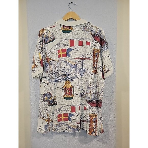 Vintage‎ Mens American Eagle Polo Nautical Cotton Size Large 90's - Picture 6 of 7